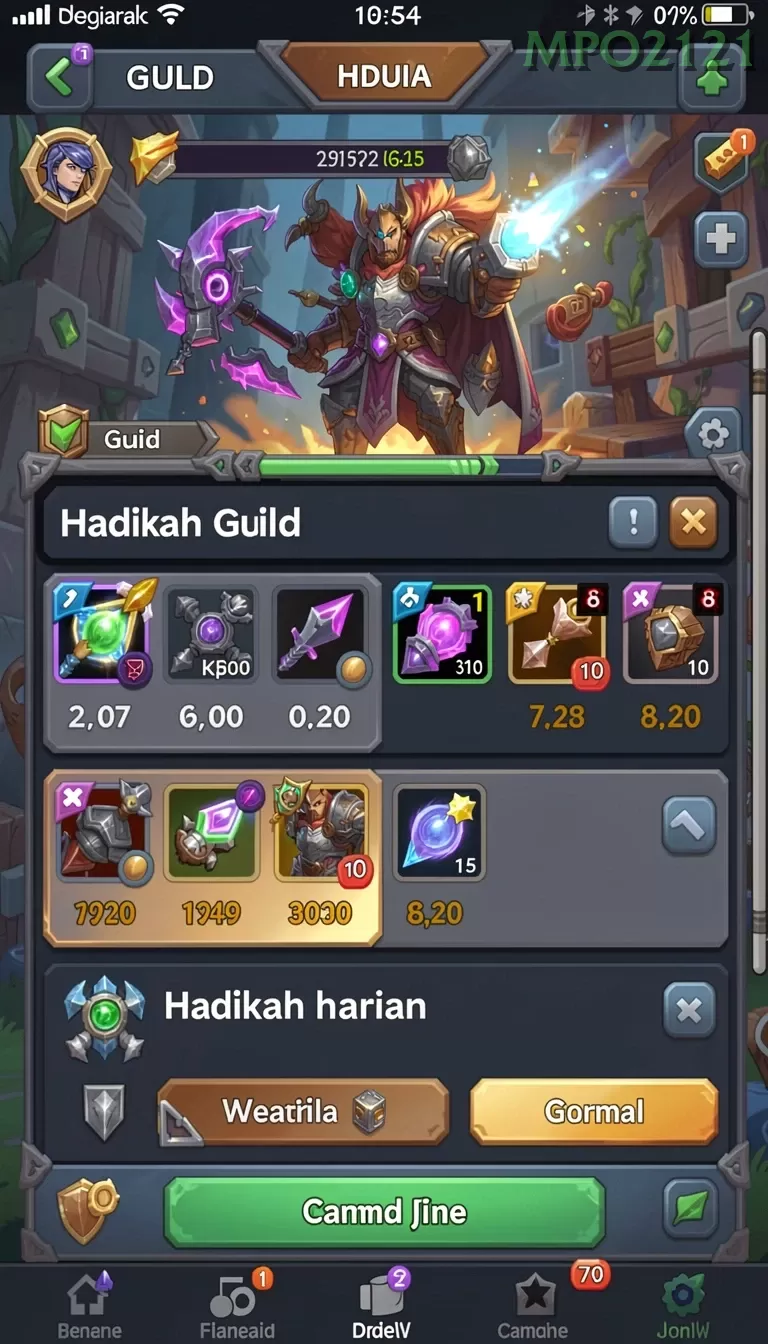 Cuplikan layar IDRKING — menu navigasi